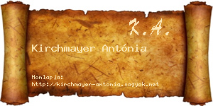 Kirchmayer Antónia névjegykártya